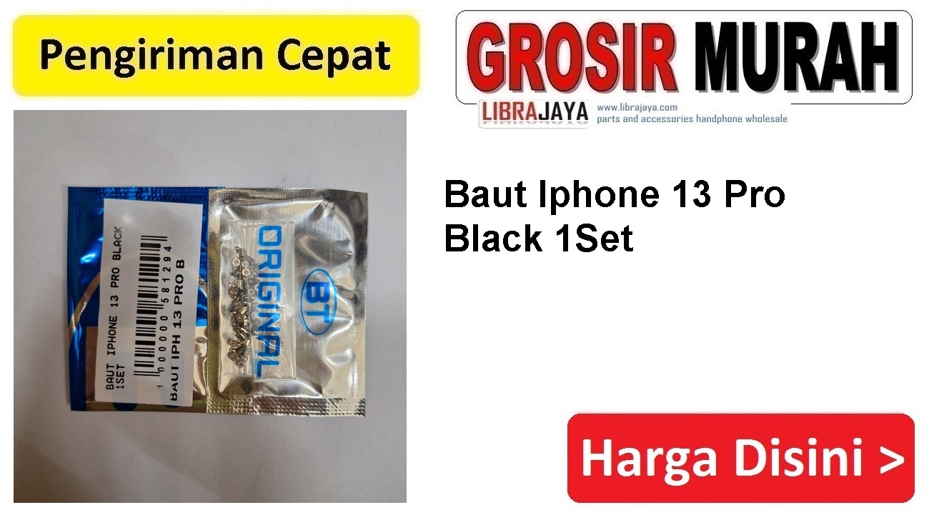 Baut Iphone 13 Pro Black 1Set Set bawah Screw Spare Part Hp Grosir