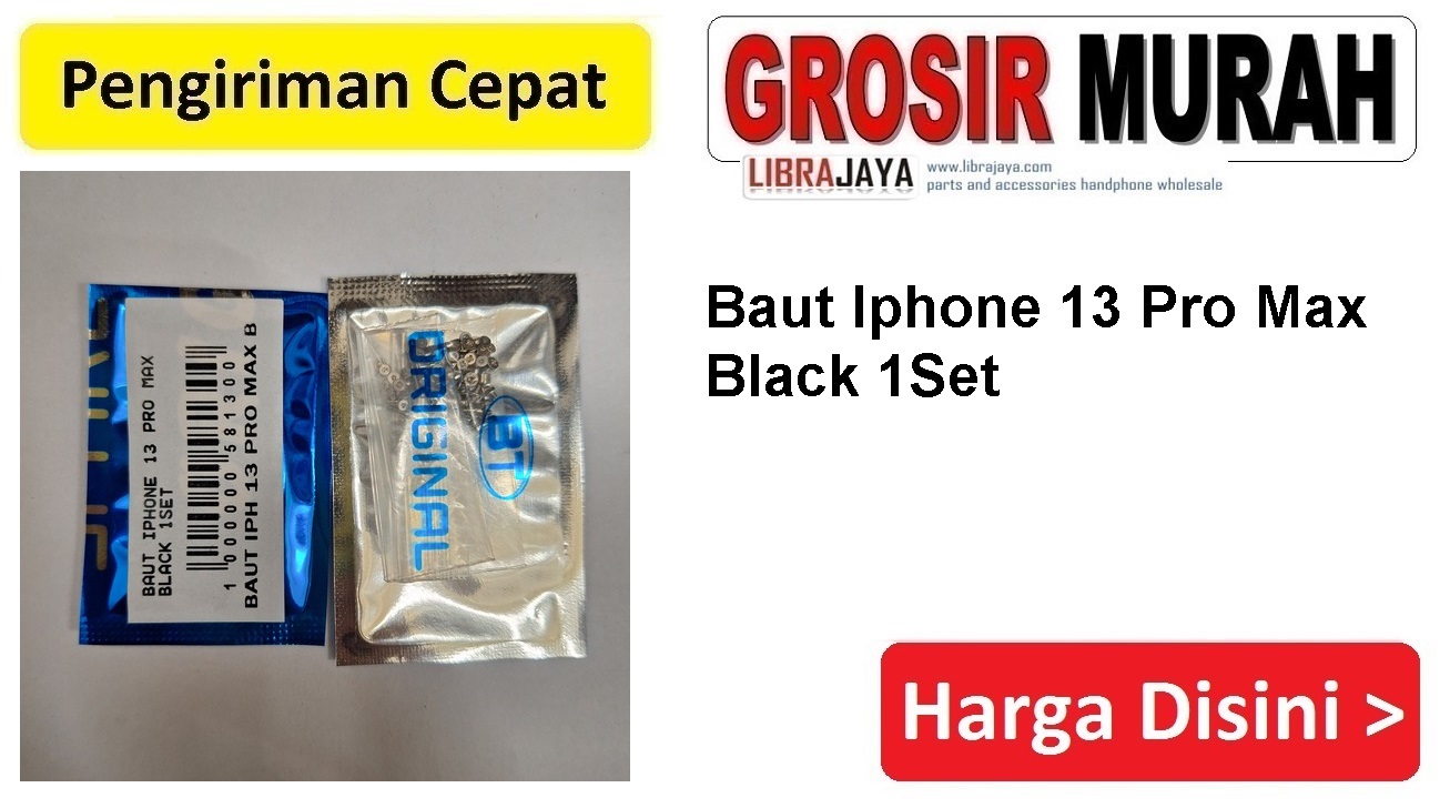 Baut Iphone 13 Pro Max Black 1Set Set bawah Screw Spare Part Hp Grosir