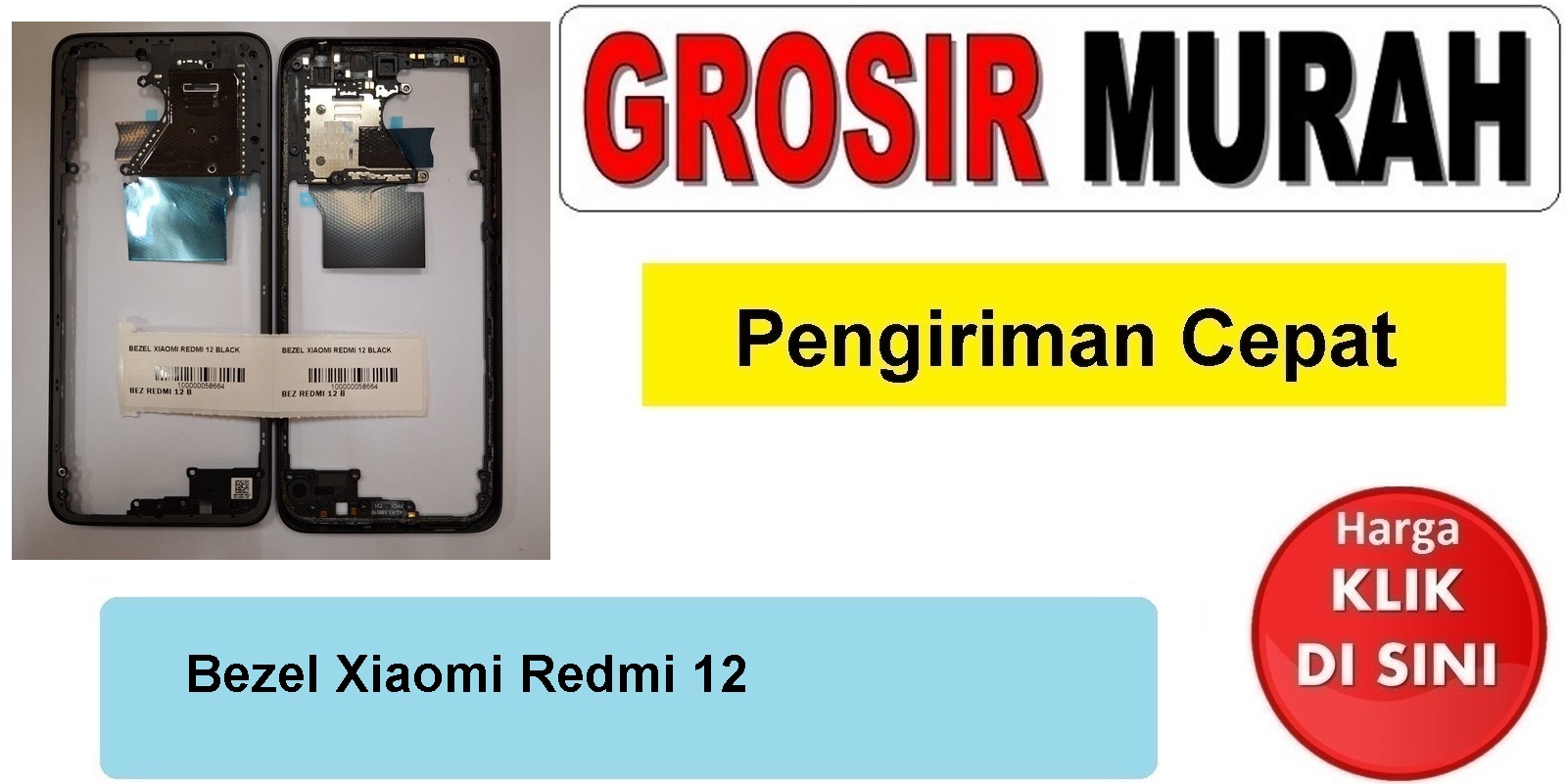 Bezel Xiaomi Redmi 12 Frame Bezzel Bazel Bazzel Tulang Tengah Spare Part Hp Grosir