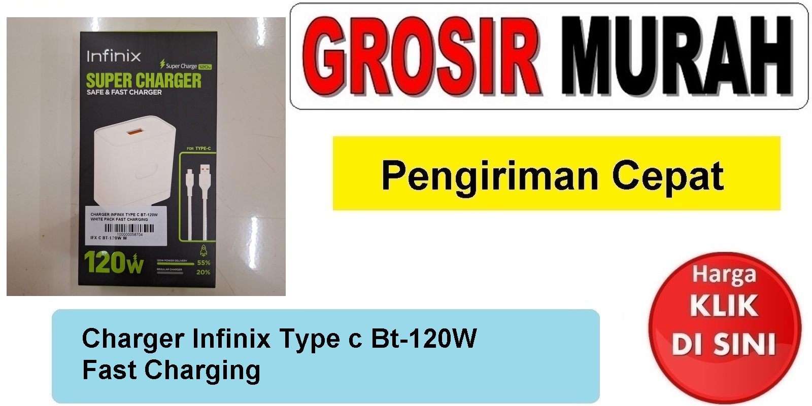 Charger Infinix Type c Bt-120W Fast Charging