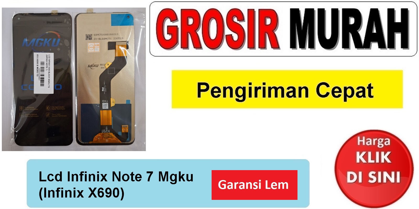 Lcd Infinix Note 7 Mgku (Infinix X690) Fullset Touchscreen Garansi lem Termurah Spare Part Hp Grosir
