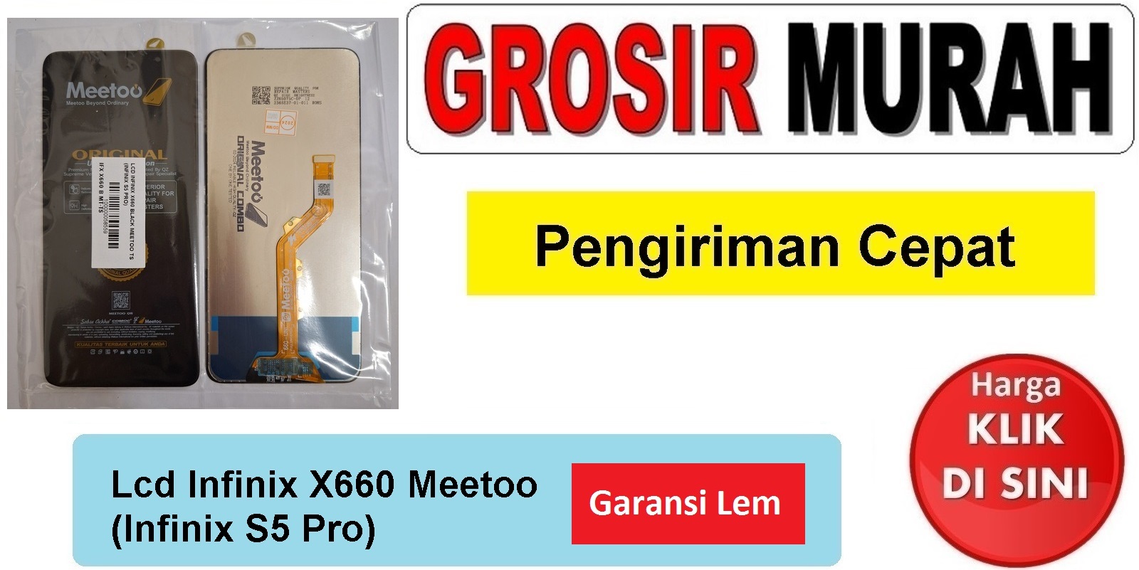 Lcd Infinix X660 Meetoo (Infinix S5 Pro) Fullset Touchscreen Garansi lem Termurah Spare Part Hp Grosir