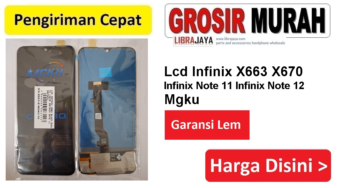 Lcd Infinix X663 Black Mgku Ts (X670 Infinix Note 11 Infinix Note 12) Fullset Touchscreen Garansi lem Termurah Spare Part Hp Grosir