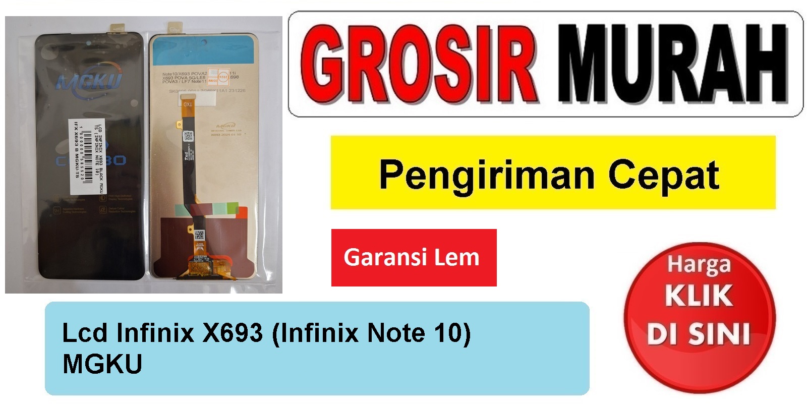 Lcd Infinix X693 Mgku (Infinix Note 10) Fullset Touchscreen Garansi lem Termurah Spare Part Hp Grosir