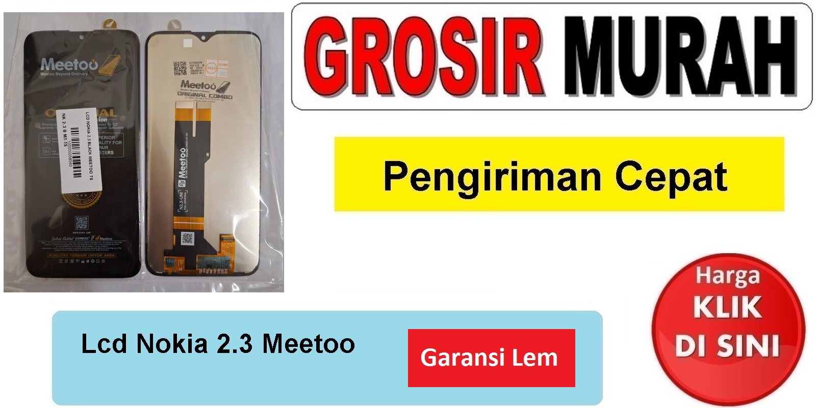 Lcd Nokia 2.3 Meetoo Fullset Touchscreen Garansi lem Termurah Spare Part Hp Grosir