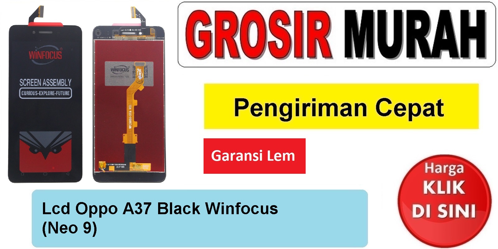 Lcd Oppo A37 Winfocus (Neo 9) Fullset Touchscreen Garansi lem Termurah Spare Part Hp Grosir