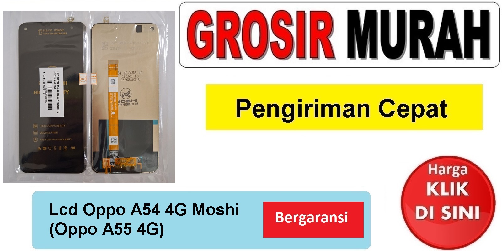 Lcd Oppo A54 4G Moshi (Oppo A55 4G) Fullset Touchscreen Bergaransi Spare Part Hp Grosir