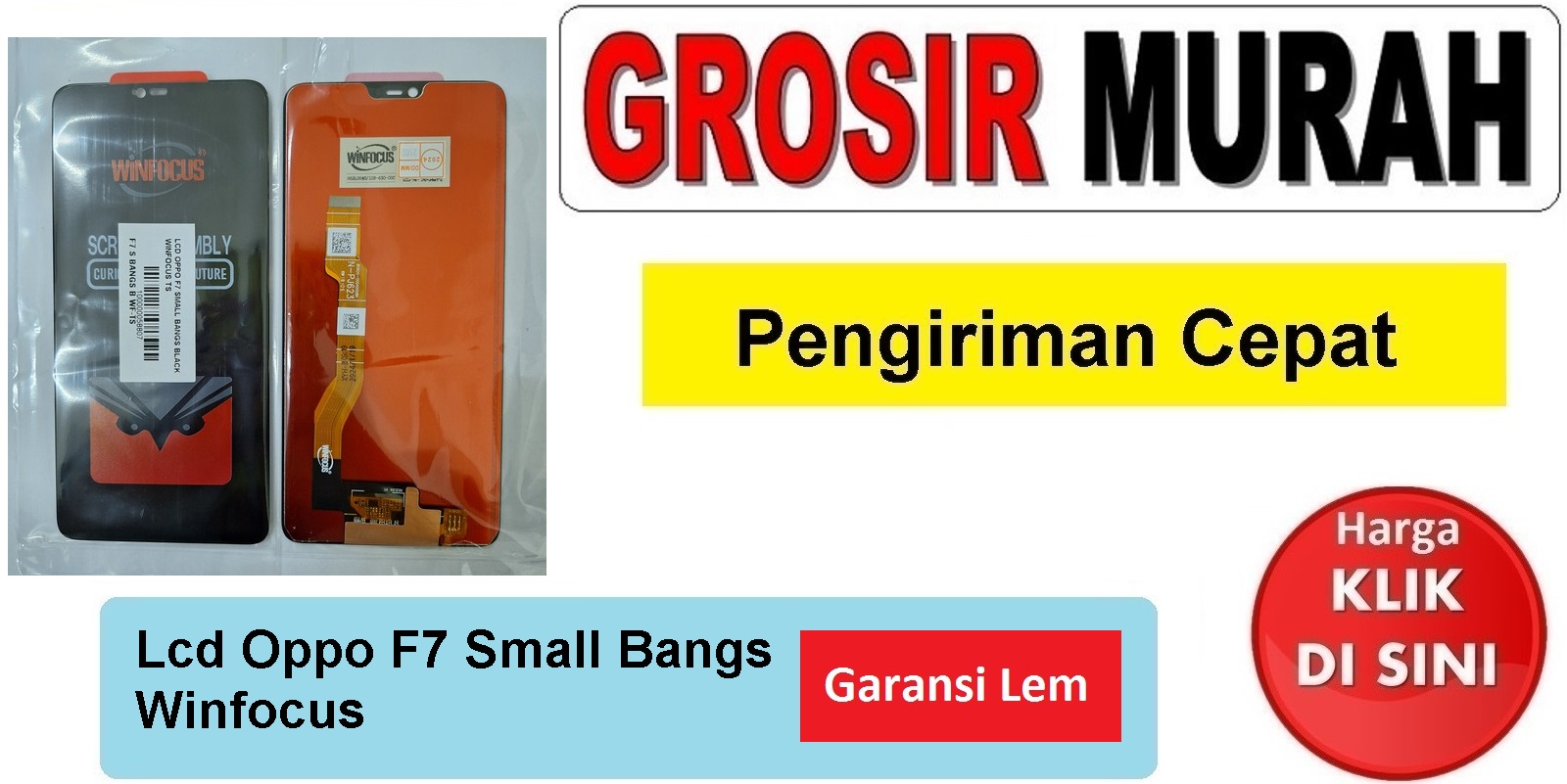 Lcd Oppo F7 Small Bangs Winfocus Fullset Touchscreen Garansi lem Termurah Spare Part Hp Grosir