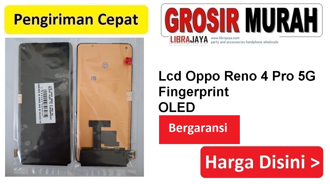 Lcd Oppo Reno 4 Pro 5G Black Oled Ts Fingerprint Fullset Touchscreen Garansi lem Termurah Spare Part Hp Grosir