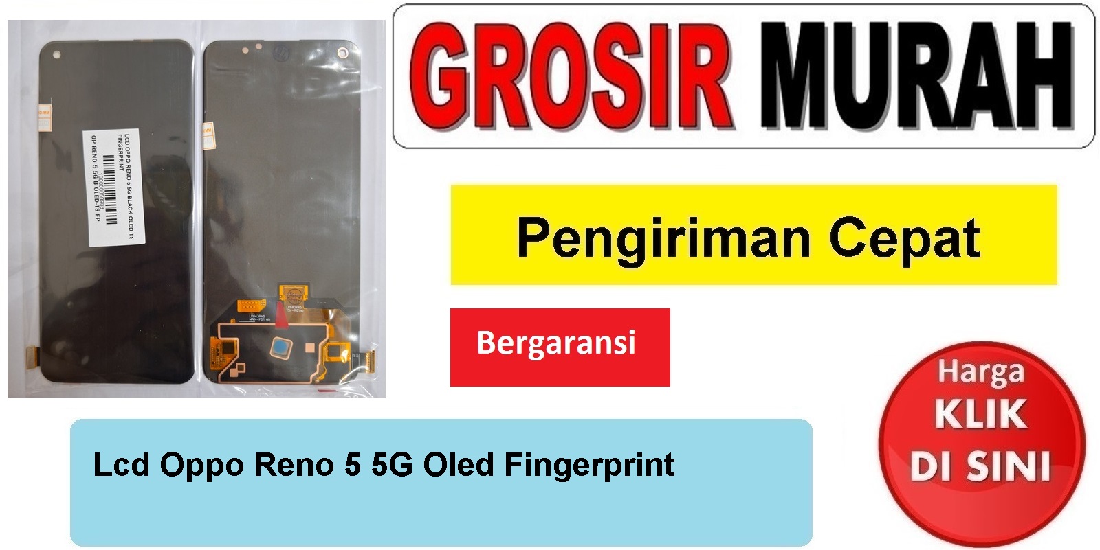 Pusat Penjualan Lcd Oppo Reno 5 5G Oled Fingerprint Fullset Touchscreen Ts Touch screen Display Spare Part hp Grosir