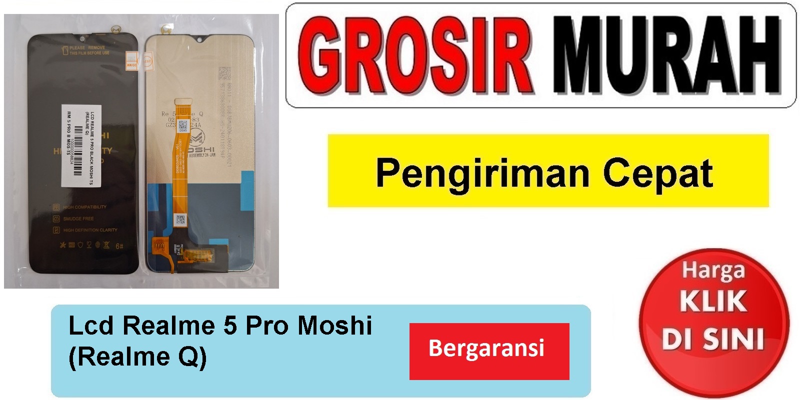Lcd Realme 5 Pro Moshi (Realme Q) Fullset Touchscreen Bergaransi Spare Part Hp Grosir