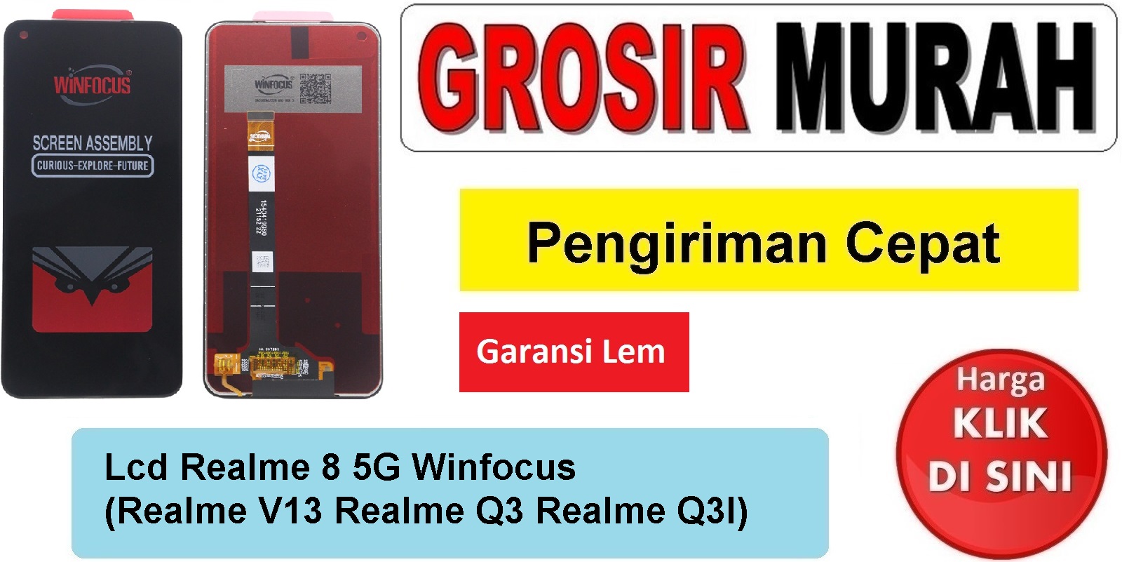 Lcd Realme 8 5G Winfocus (Realme V13 Realme Q3 Realme Q3I) Fullset Touchscreen Garansi lem Termurah Spare Part Hp Grosir