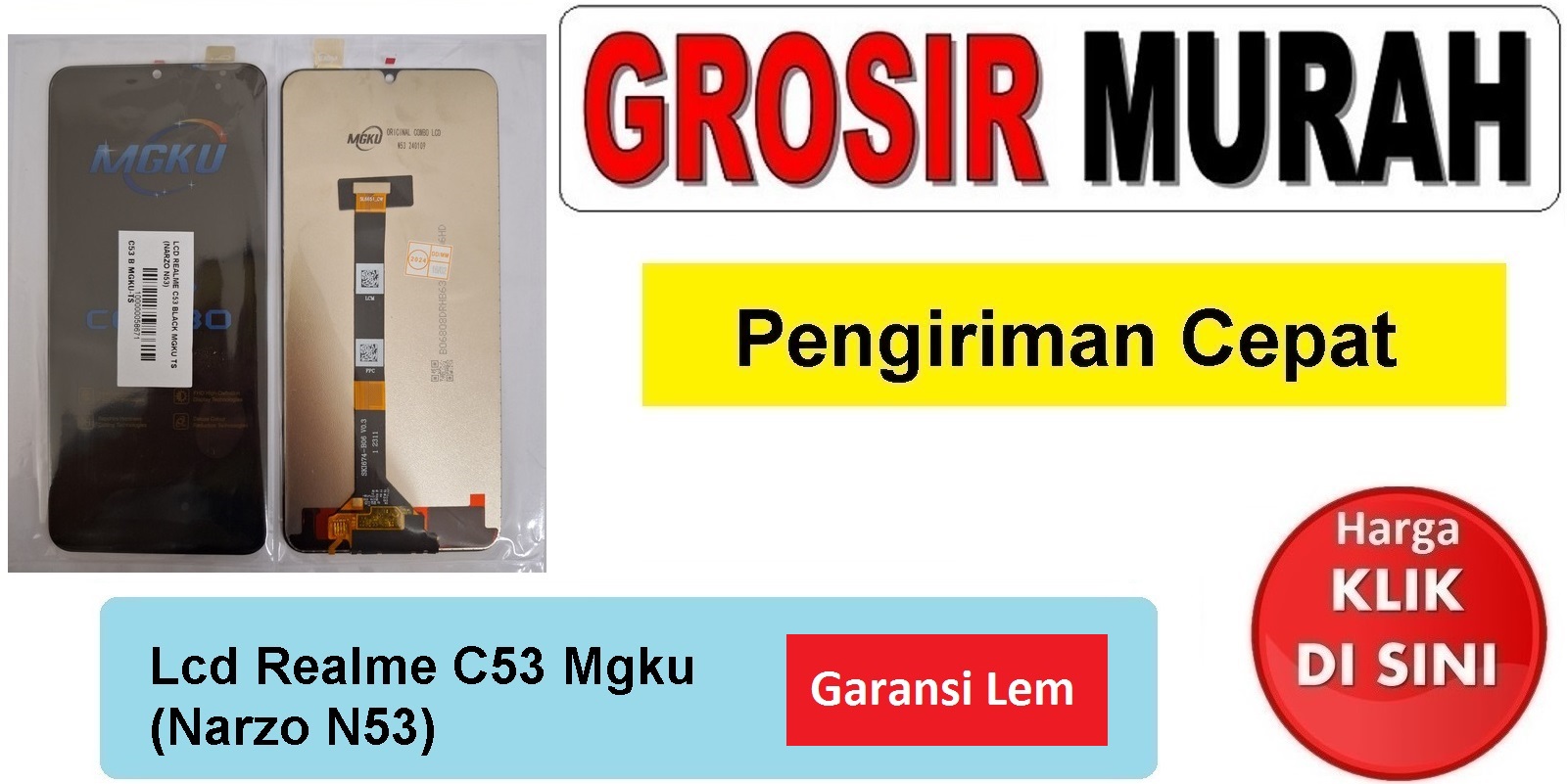 Lcd Realme C53 Mgku (Narzo N53) Fullset Touchscreen Garansi lem Termurah Spare Part Hp Grosir