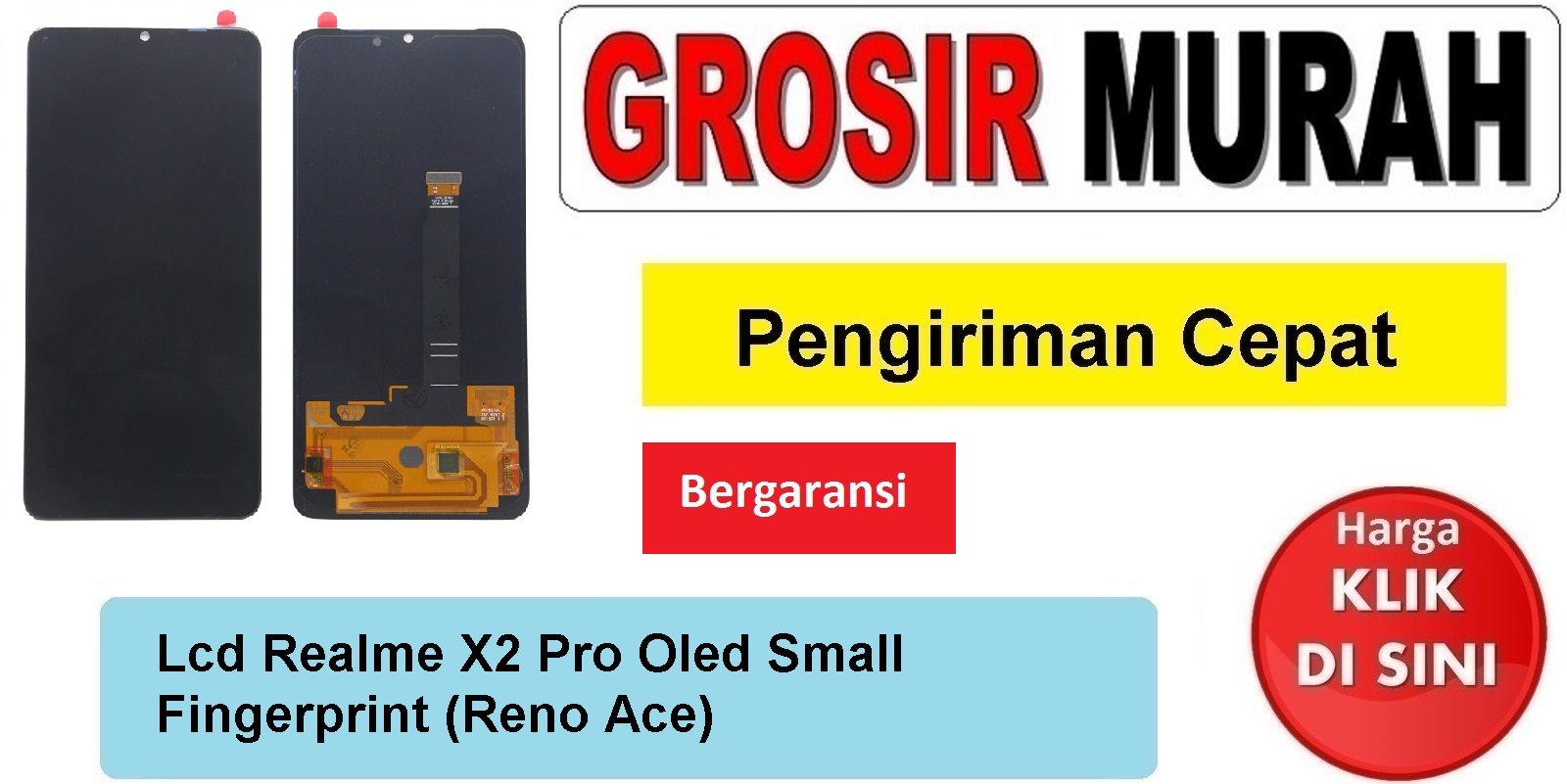 Lcd Realme X2 Pro Oled Small Fingerprint (Reno Ace) Fullset Touchscreen Ts Touch screen Display Spare Part hp Grosir