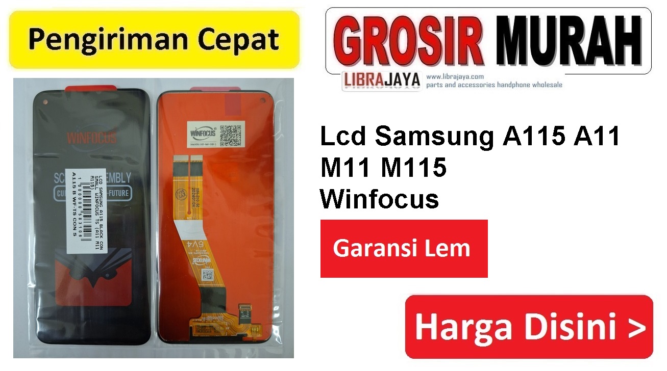 Lcd Samsung A115 Black Con Small Winfocus Ts (A11 M11 M115) Fullset Touchscreen Garansi lem Termurah Spare Part Hp Grosir