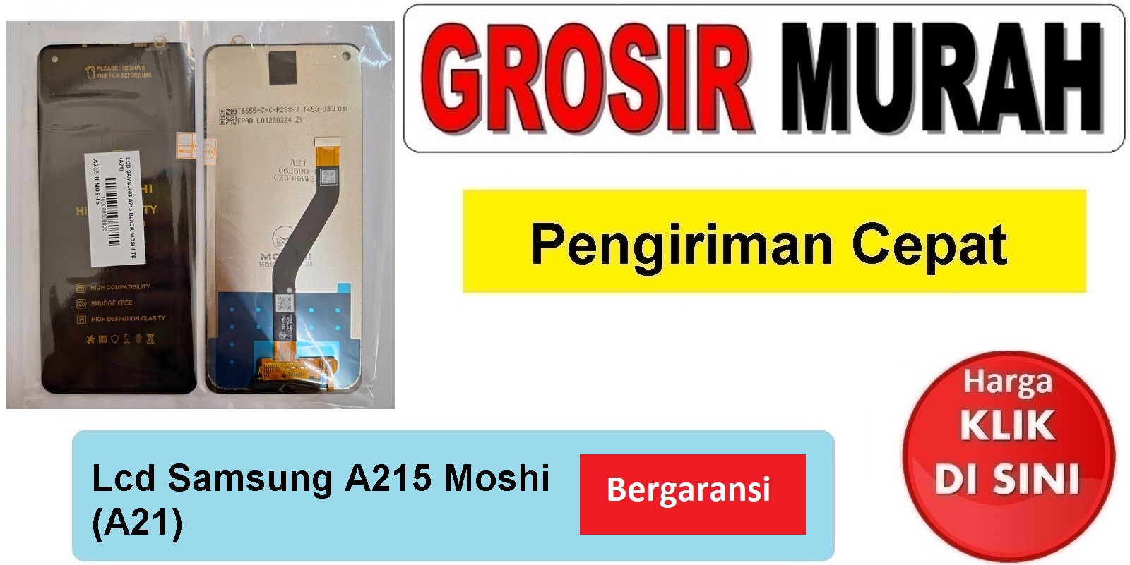 Lcd Samsung A215 Moshi (A21) Fullset Touchscreen Bergaransi Spare Part Hp Grosir