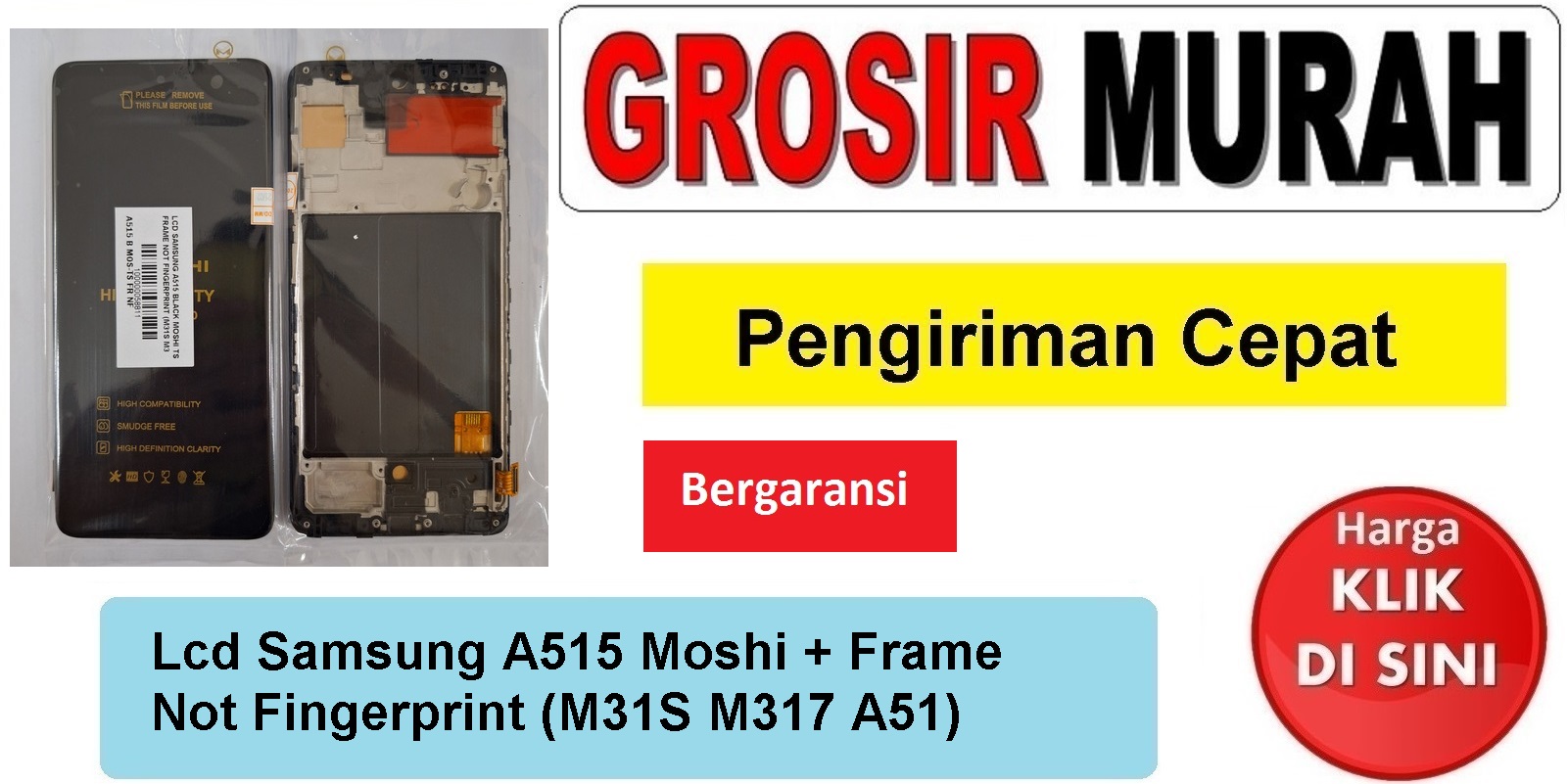 Lcd Samsung A515 Moshi Frame Not Fingerprint (M31S M317 A51) Fullset Touchscreen Bergaransi Spare Part Hp Grosir