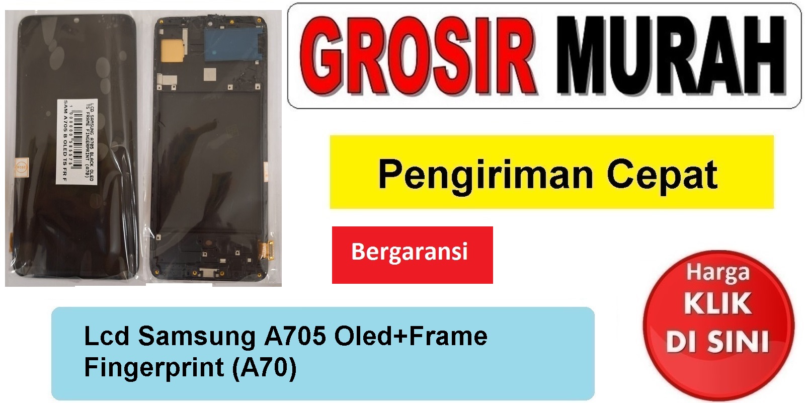 Lcd Samsung A705 Oled Frame Fingerprint (A70) Fullset Touchscreen Ts Touch screen Display Spare Part hp Grosir