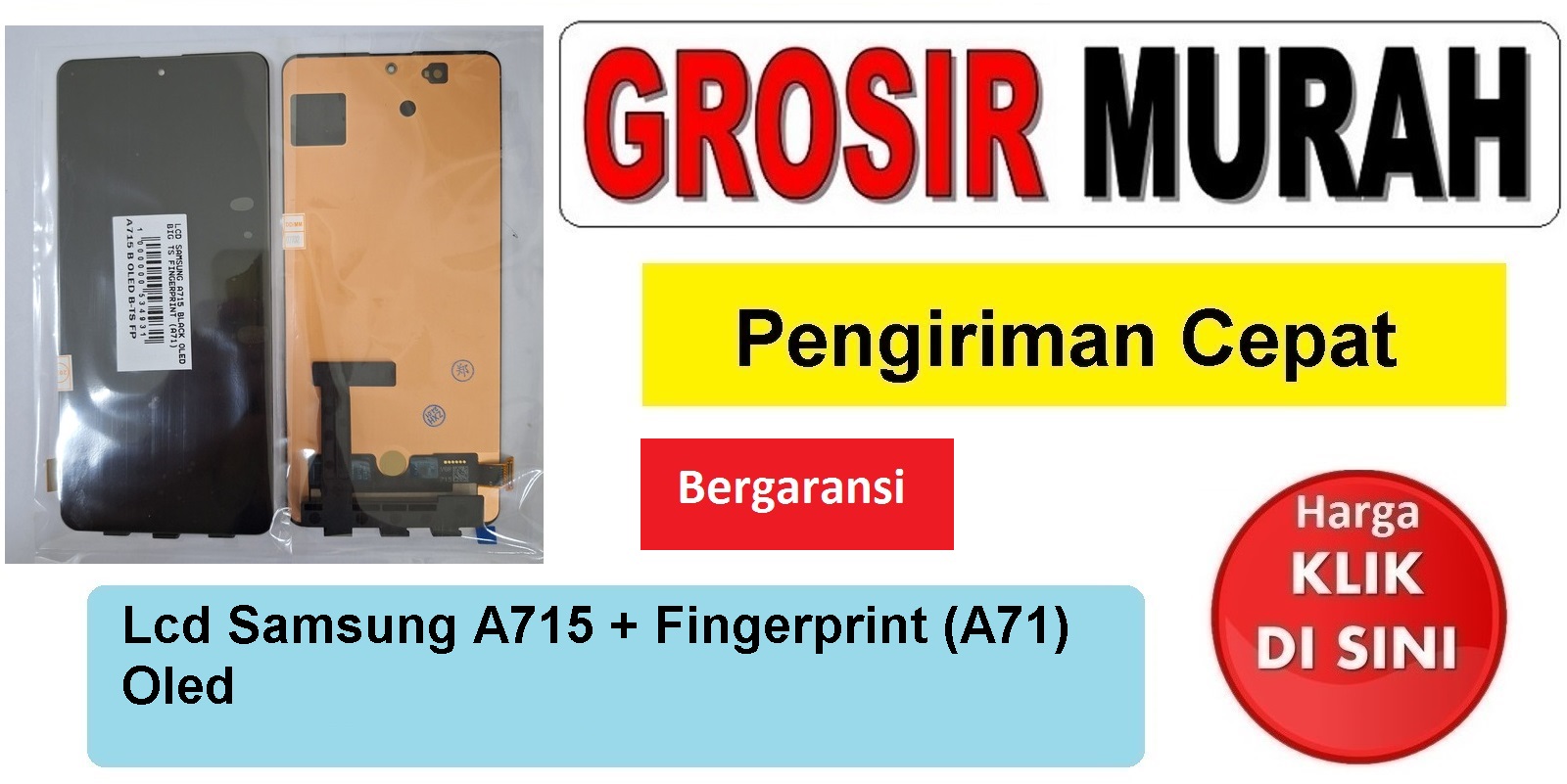 Lcd Samsung A715 Oled Big Fingerprint (A71) Fullset Touchscreen Ts Touch screen Display Spare Part hp Grosir