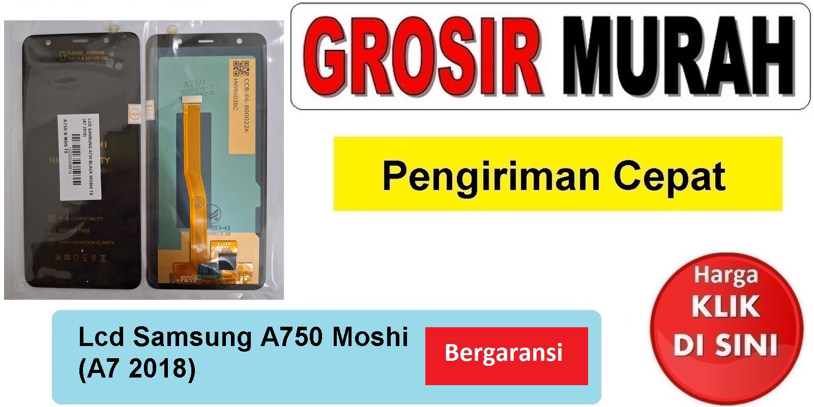 Lcd Samsung A750 Moshi (A7 2018) Fullset Touchscreen Bergaransi Spare Part Hp Grosir