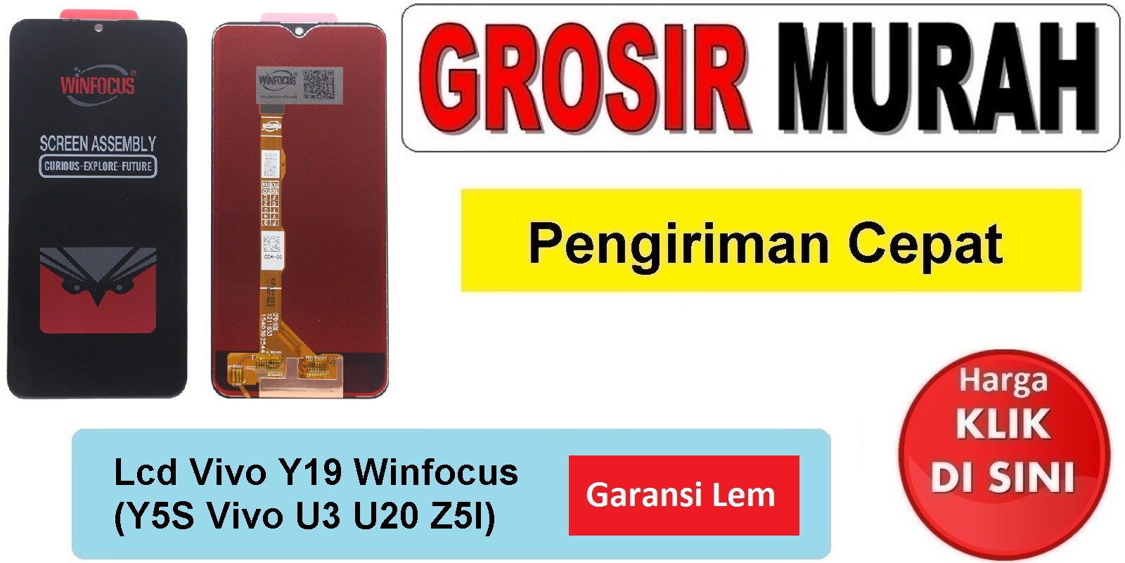 Lcd Vivo Y19 Winfocus (Y5S Vivo U3 U20 Z5I) Fullset Touchscreen Garansi lem Termurah Spare Part Hp Grosir