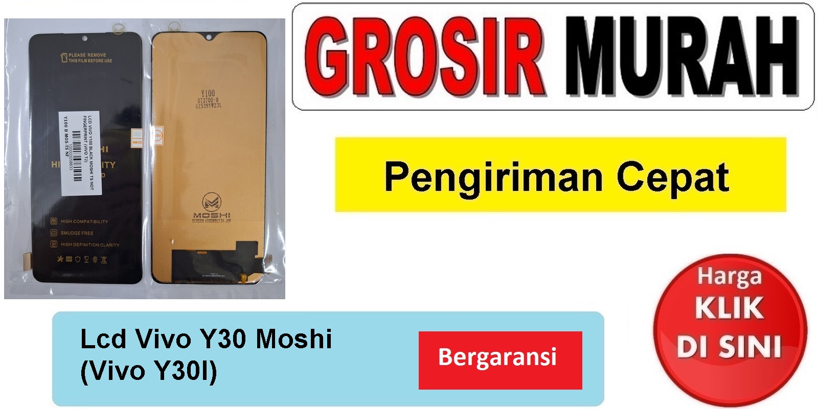 Lcd Vivo Y30 Moshi (Vivo Y30I) Fullset Touchscreen Bergaransi Spare Part Hp Grosir