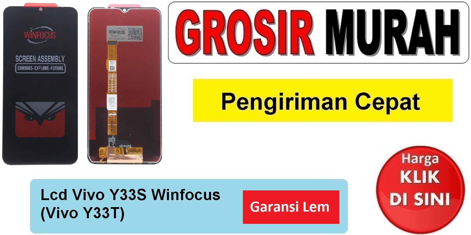 Lcd Vivo Y33S Winfocus (Vivo Y33T) Fullset Touchscreen Garansi lem Termurah Spare Part Hp Grosir