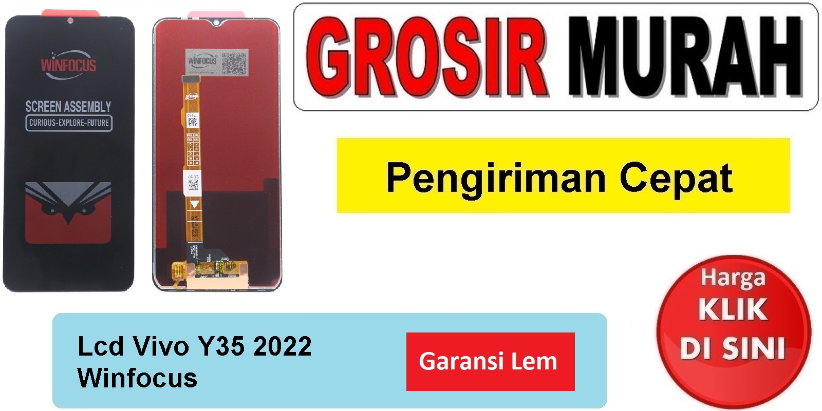 Lcd Vivo Y35 2022 Winfocus Fullset Touchscreen Garansi lem Termurah Spare Part Hp Grosir