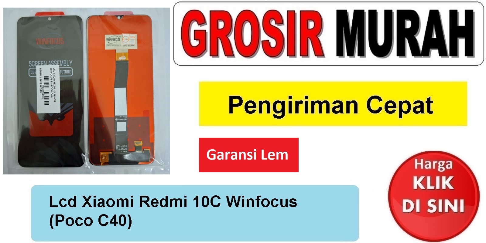 Lcd Xiaomi Redmi 10C Winfocus (Poco C40) Fullset Touchscreen Garansi lem Termurah Spare Part Hp Grosir