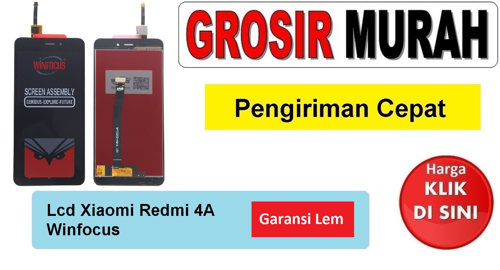 Lcd Xiaomi Redmi 4A Winfocus Fullset Touchscreen Garansi lem Termurah Spare Part Hp Grosir