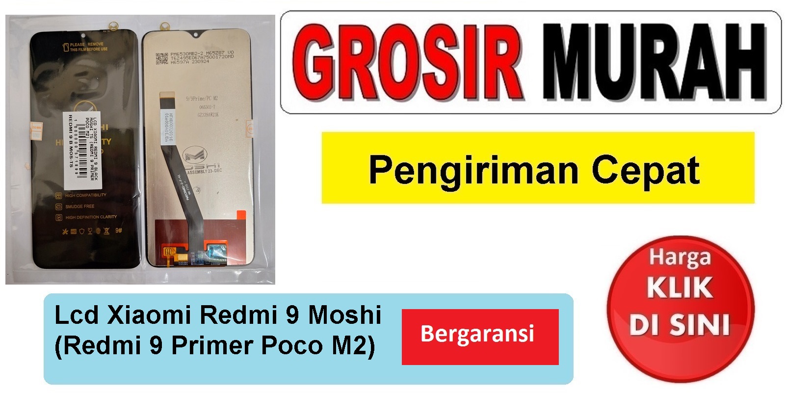 Lcd Xiaomi Redmi 9 Moshi (Redmi 9 Primer Poco M2) Fullset Touchscreen Bergaransi Spare Part Hp Grosir