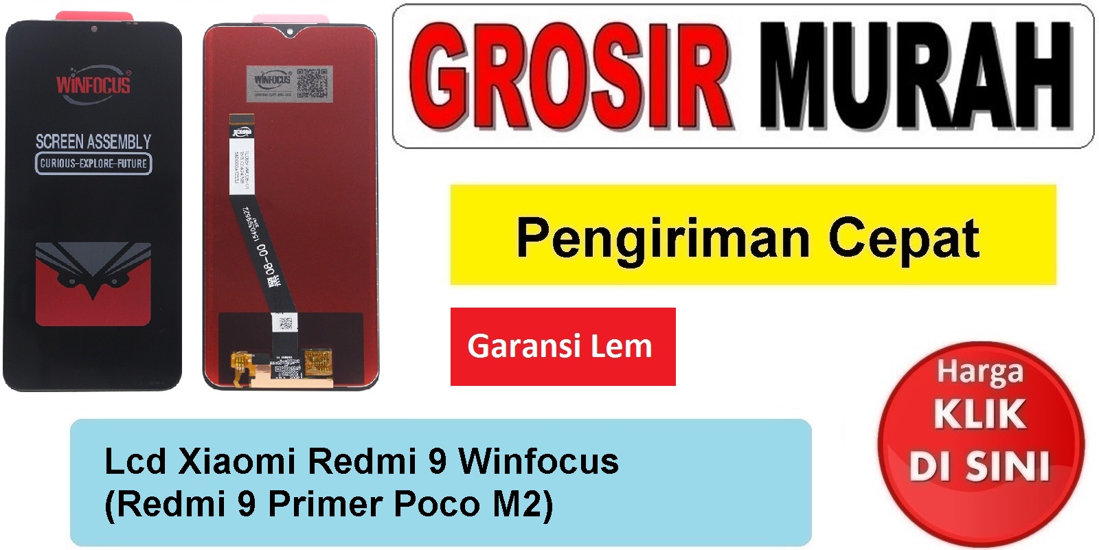 Lcd Xiaomi Redmi 9 Winfocus (Redmi 9 Primer Poco M2) Fullset Touchscreen Garansi lem Termurah Spare Part Hp Grosir