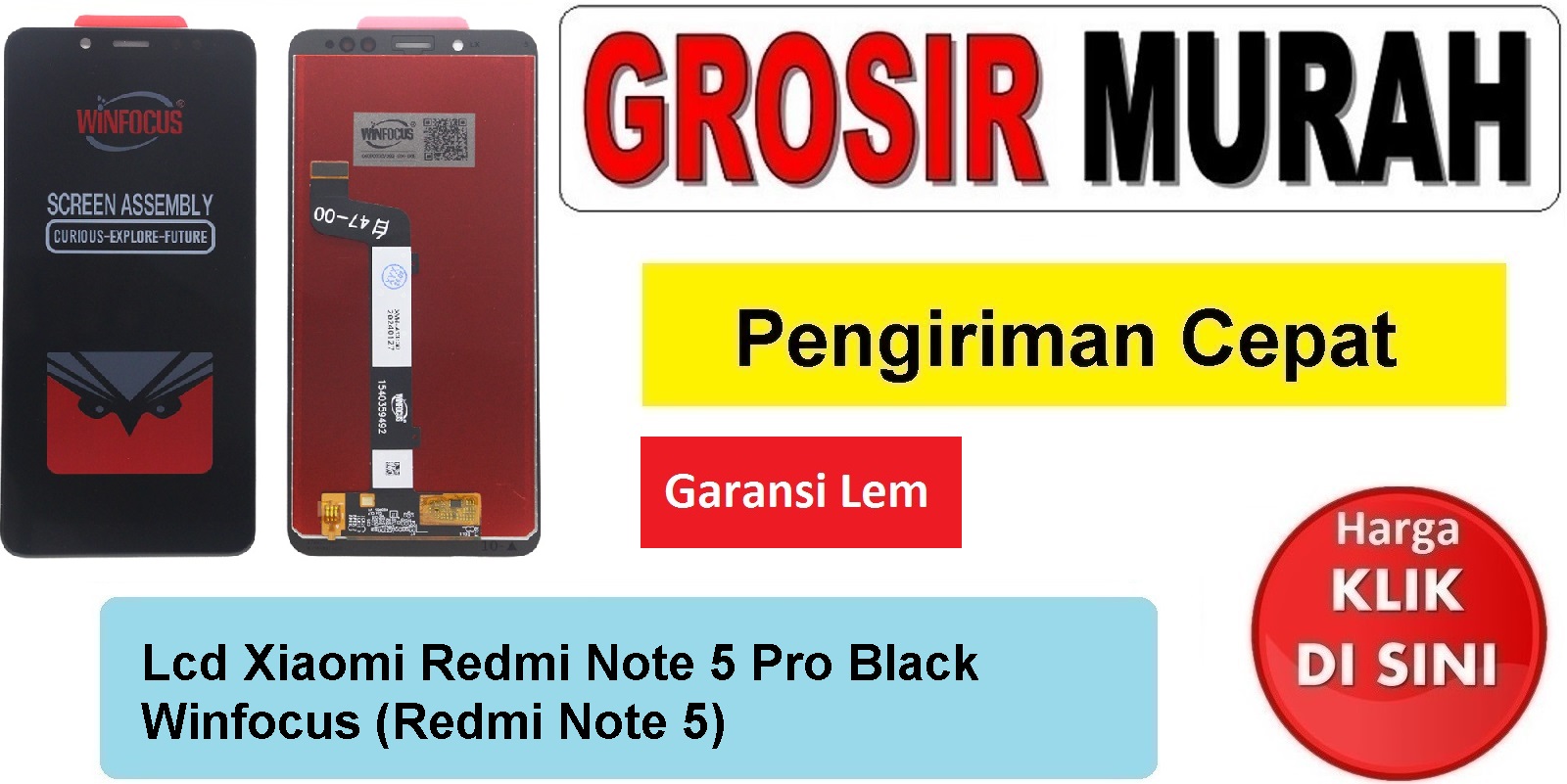 Lcd Xiaomi Redmi Note 5 Pro Winfocus (Redmi Note 5) Fullset Touchscreen Garansi lem Termurah Spare Part Hp Grosir