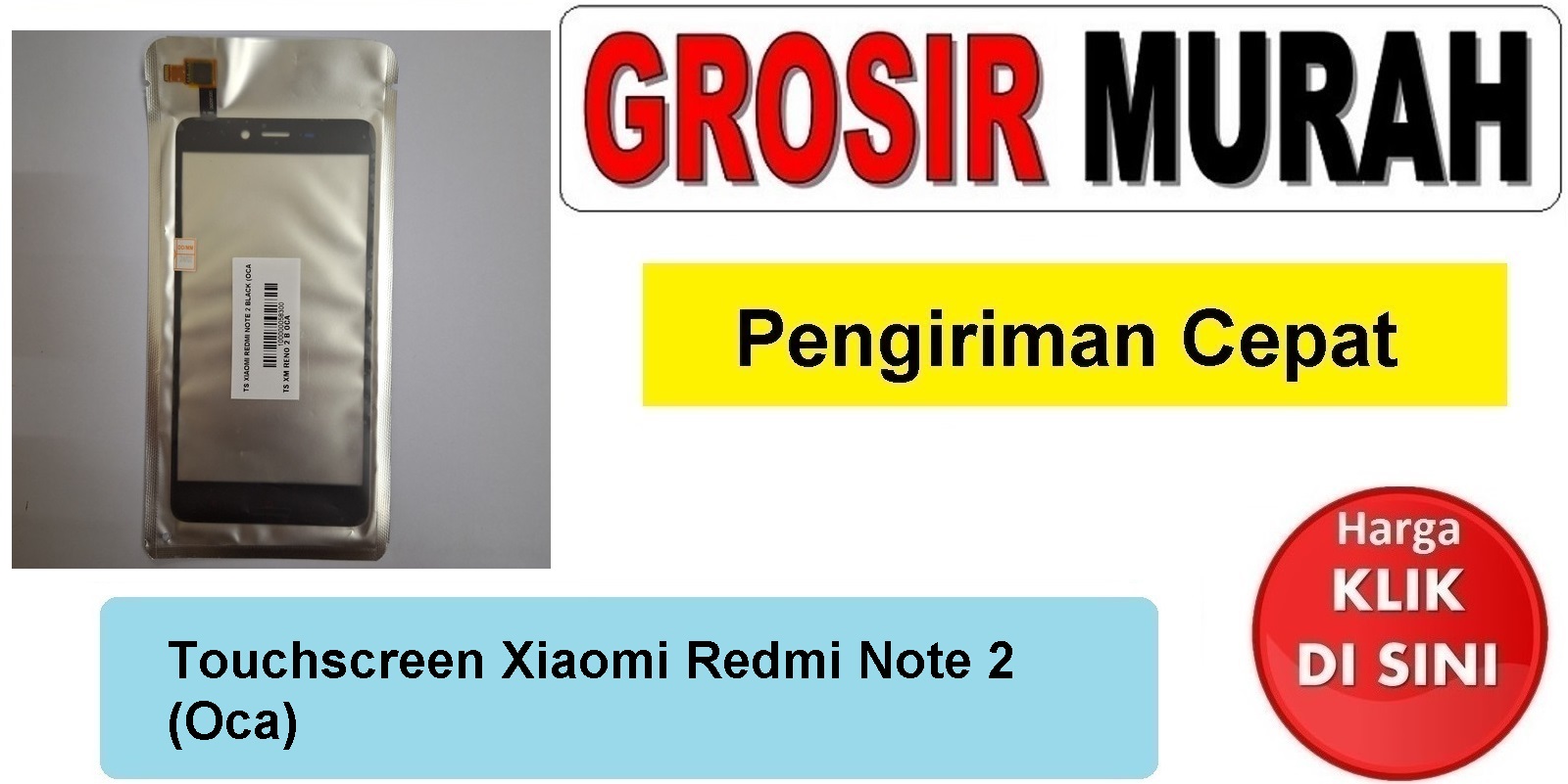 Touchscreen Xiaomi Redmi Note 2 (Oca) Touchscreen Glue Touch Screen Toskrin Layar Sentuh Spare Part hp Grosir