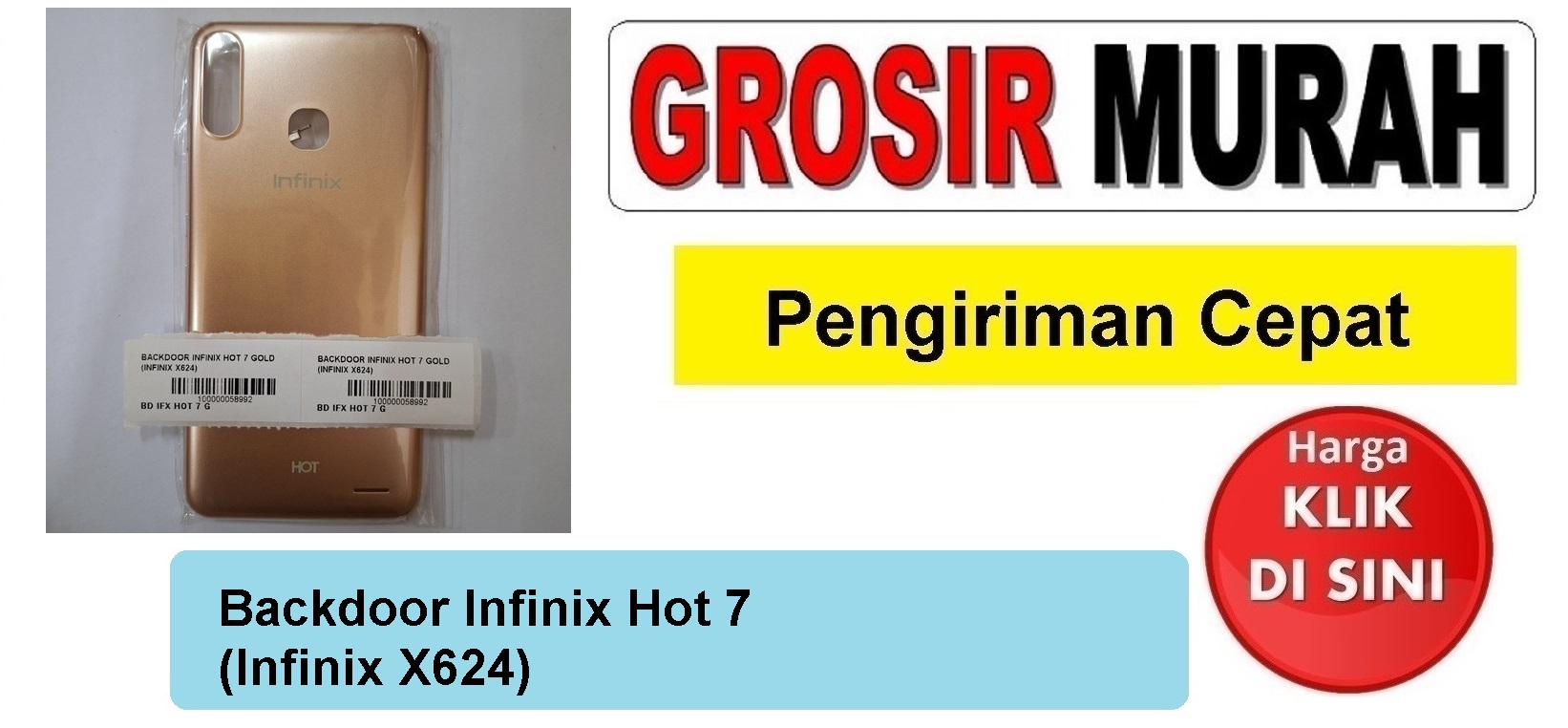 Backdoor Infinix Hot 7 (Infinix X624) Backcover Tutup Belakang Spare Part Hp Grosir