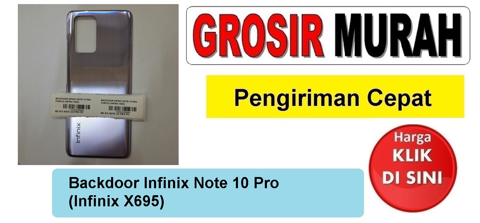 Backdoor Infinix Note 10 Pro (Infinix X695) Backcover Tutup Belakang Spare Part Hp Grosir