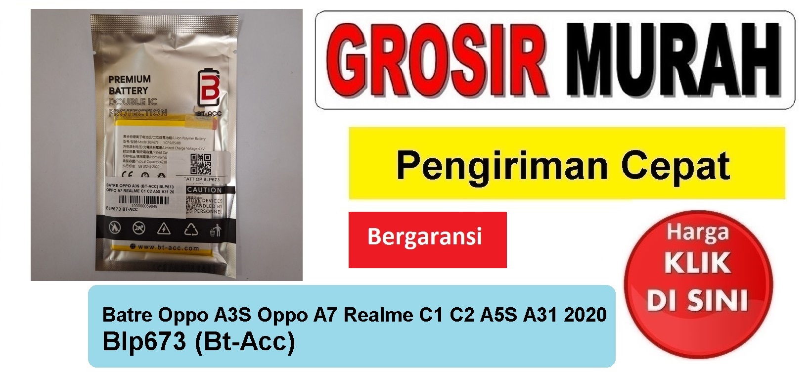 Jual Batre Oppo A3S Blp673 Bt-acc Baterai Battery