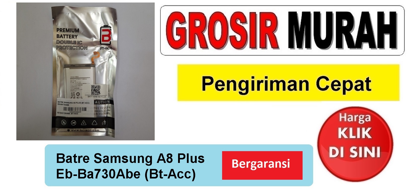 Batre Bt-acc Samsung A8 Plus Eb-Ba730Abe Double Power Ic Protector Baterai Battery Bergaransi Batere