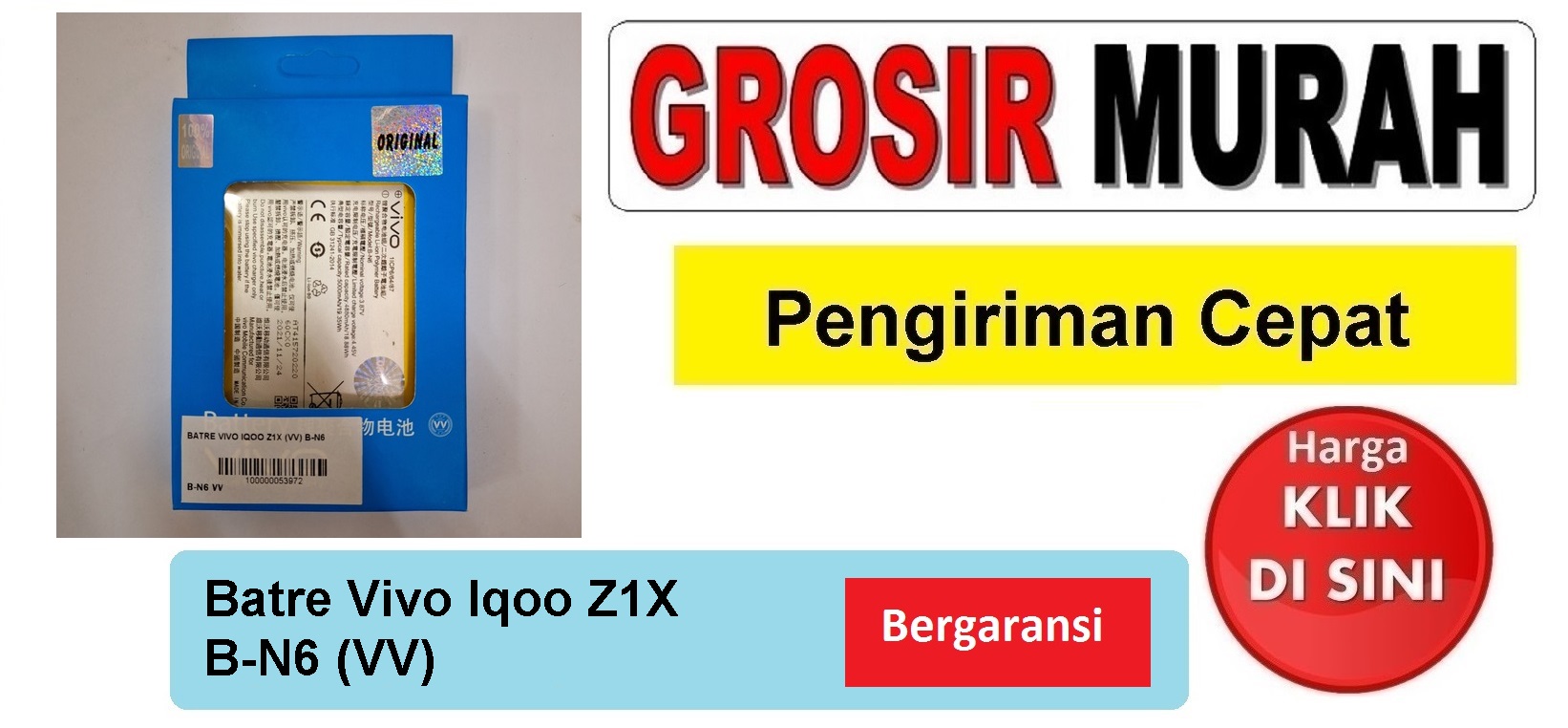 Batre Vivo Iqoo Z1X B-N6 (VV) Baterai Battery Bergaransi Batere