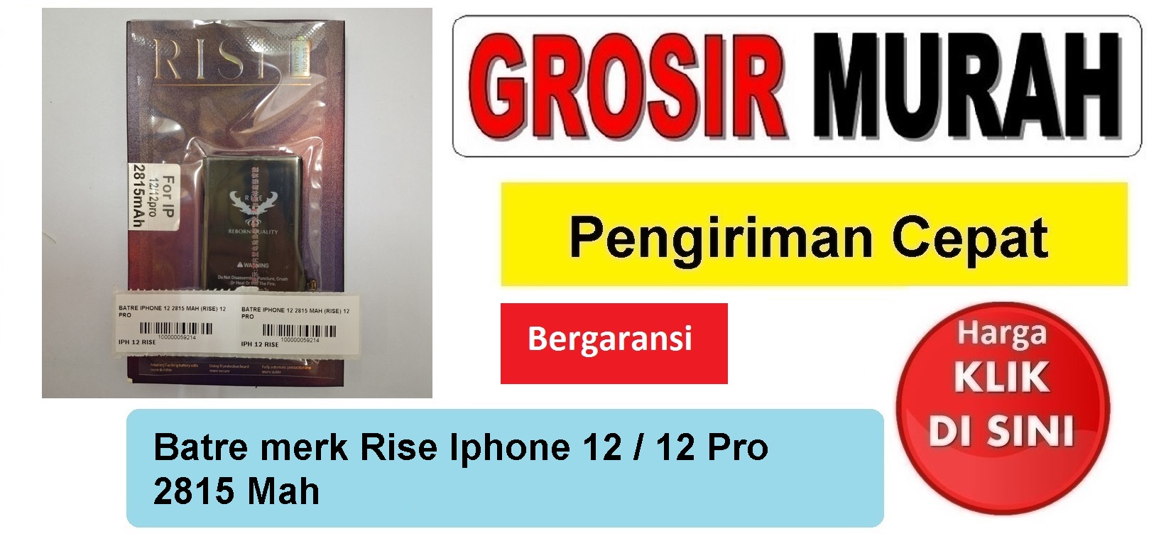 Jual Batre Iphone 12 Rise Baterai Battery