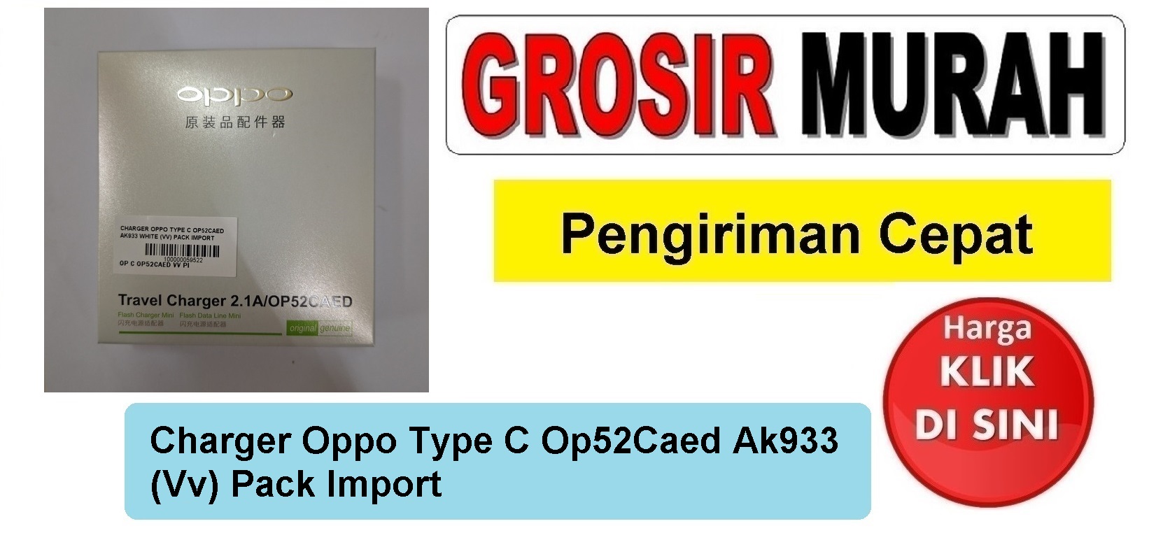 Charger Oppo Type C Op52Caed Ak933 (Vv) Pack Import casan tc usb cas