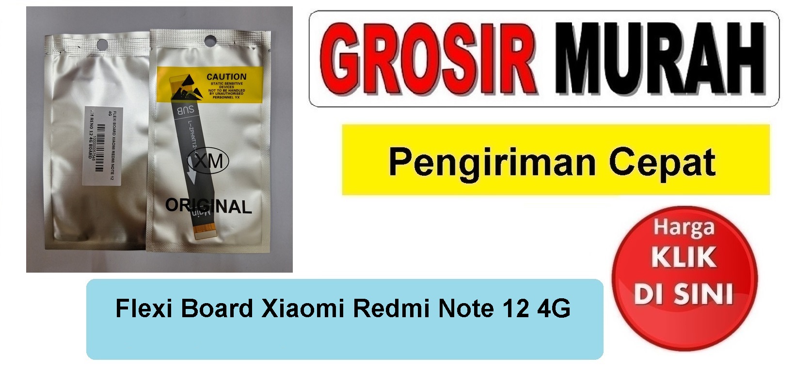 Flexi Board Xiaomi Redmi Note 12 4G Fleksibel Flexible Fleksi Flexibel Flex Mainboard Kabel Tengah Ui Penghubung Mesin