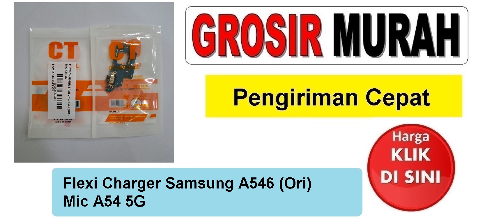 Flexi Charger Samsung A546 (Ori) Mic A54 5G Fleksibel Flexible Fleksi Flexibel Flex Con Tc Connector Pcb Konektor cas papan board charging