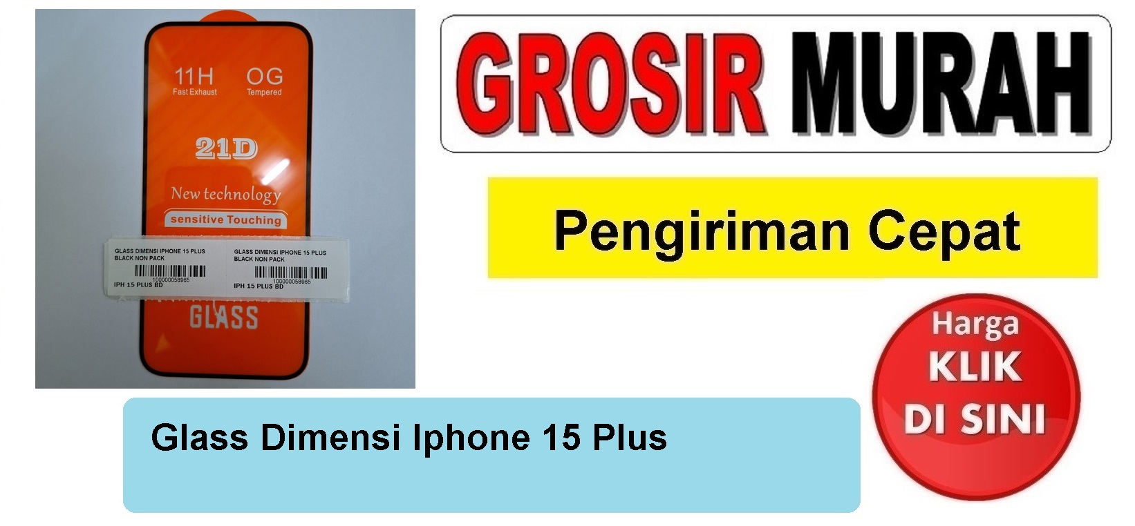 Pusat Penjualan Glass Dimensi Iphone 15 Plus Anti Gores Kaca Pelindung Layar Full Screen Protector Spare Part Hp Grosir