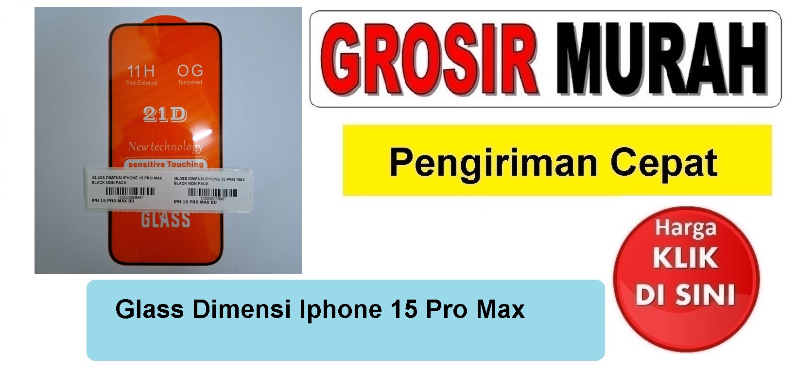 Pusat Penjualan Glass Dimensi Iphone 15 Pro Max Anti Gores Kaca Pelindung Layar Full Screen Protector Spare Part Hp Grosir