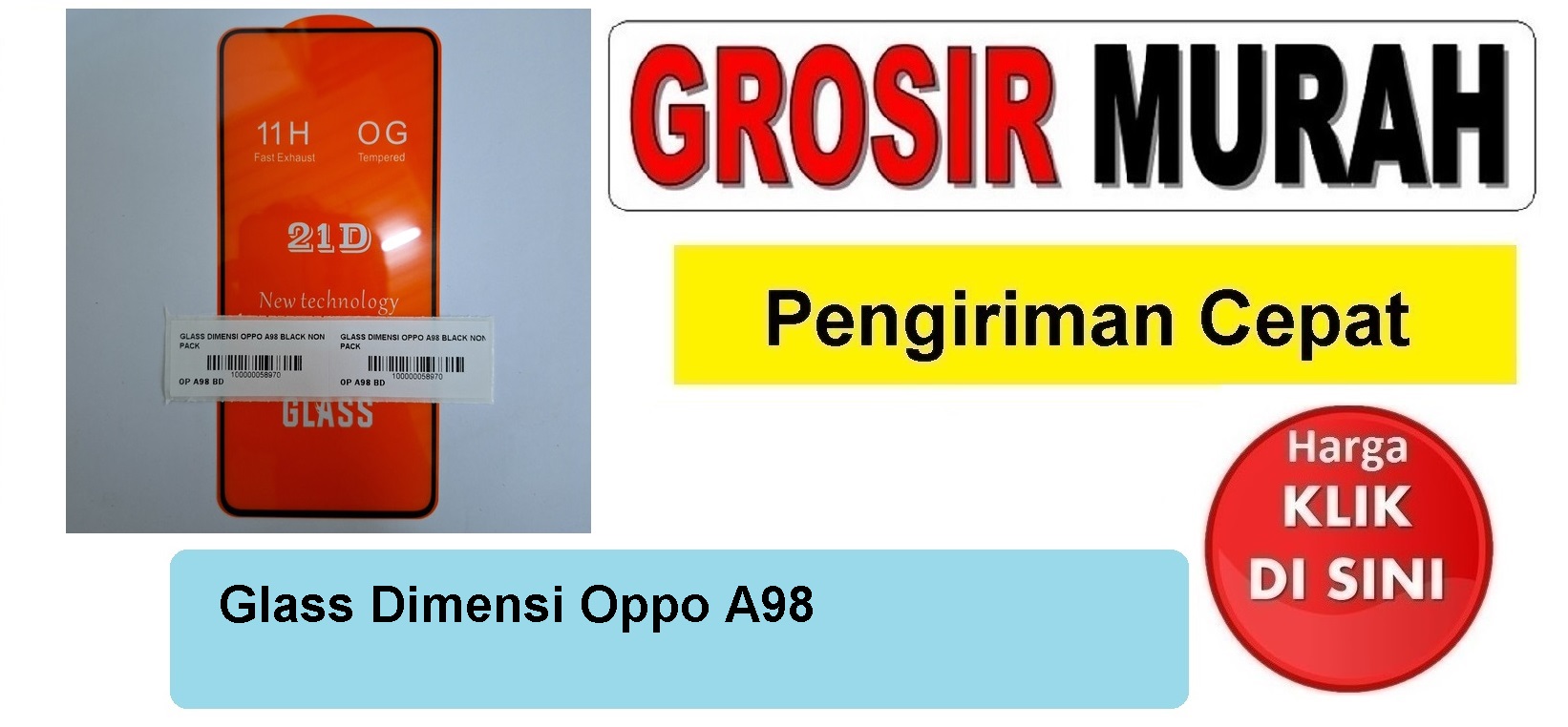 Pusat Penjualan Glass Dimensi Oppo A98 Anti Gores Kaca Pelindung Layar Full Screen Protector Spare Part Hp Grosir