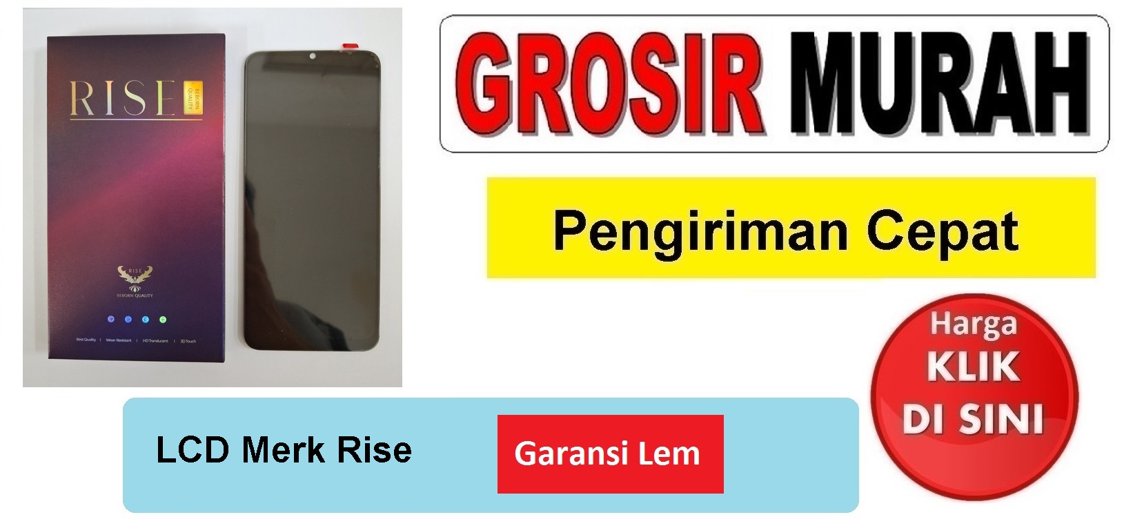 Grosir Lcd Merk Rise Garansi Lem Fullset Touchscreen Garansi lem