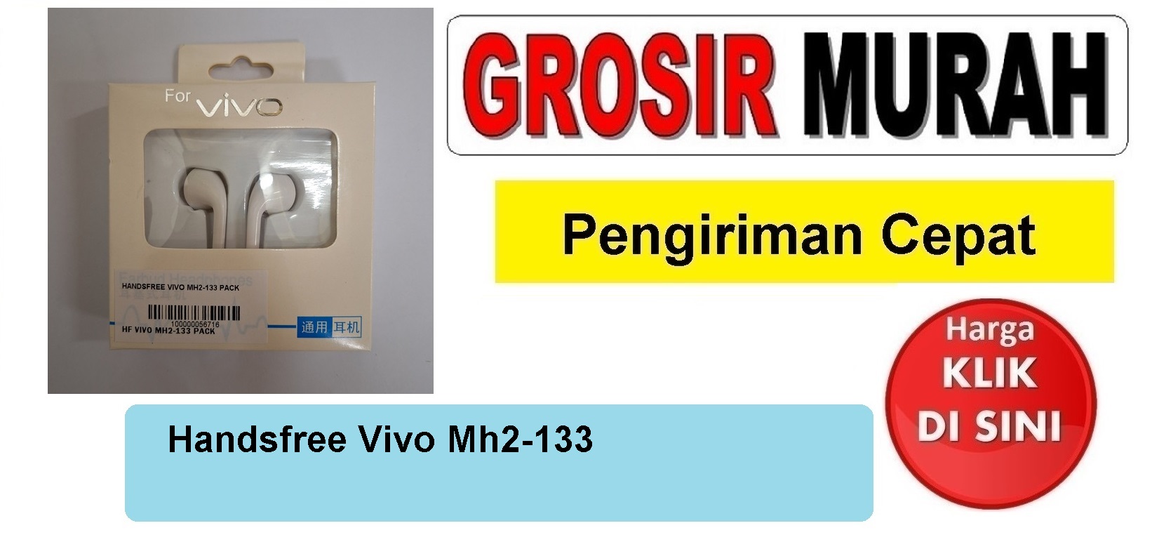 Pusat Penjualan Handsfree Vivo Mh2-133 Headset Earphone Headphone Premium extra Bass Stereo Bluetooth Spare Part Hp Grosir