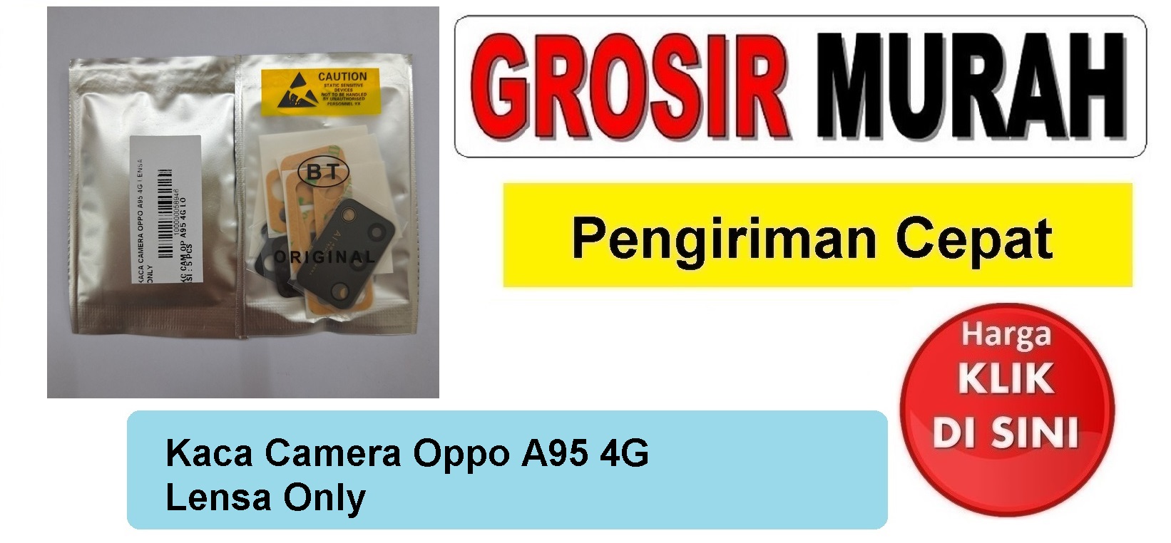 Pusat Penjualan Kaca Camera Oppo A95 4G Lensa Only Kaca Kamera belakang lensa kamera glass Spare Part Hp Grosir