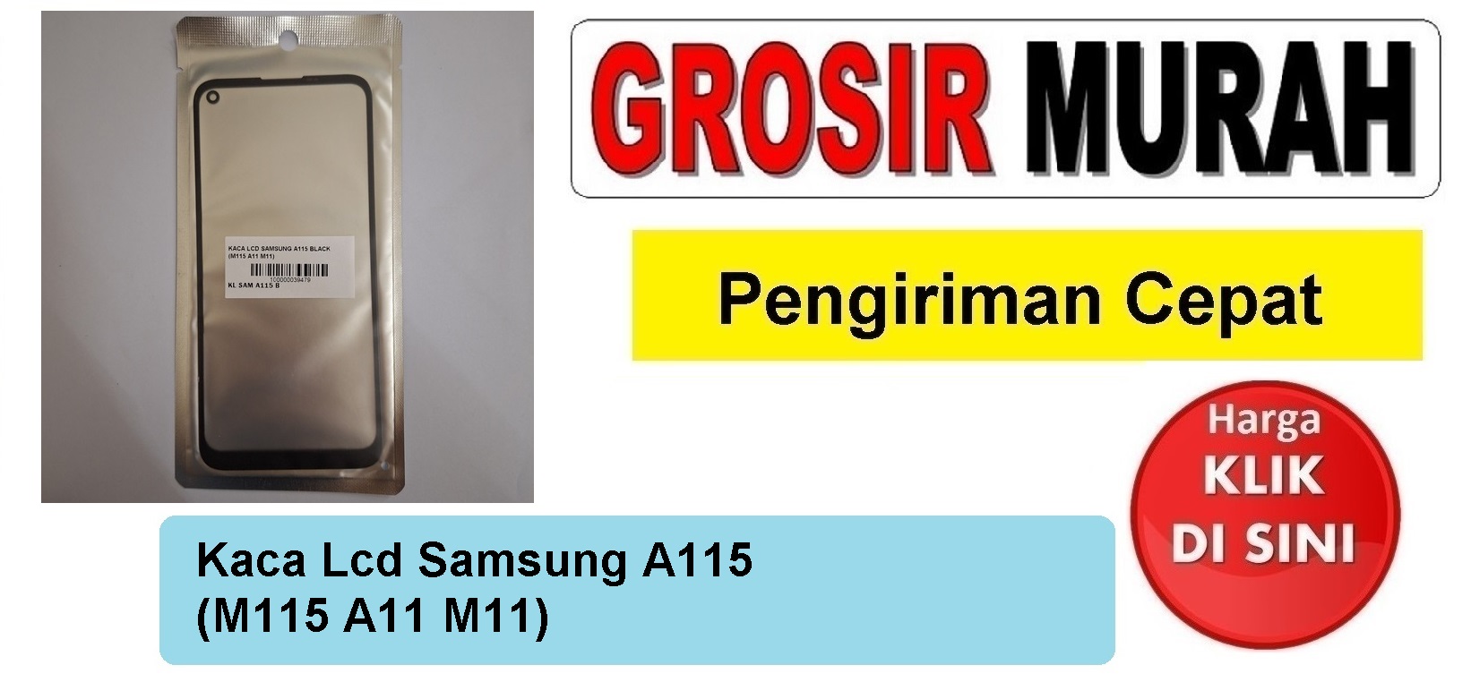 Pusat Penjualan Kaca Lcd Samsung A115 (M115 A11 M11) Glass Oca Kaca Depan Layar Digitizer Panel Spare Part hp Grosir